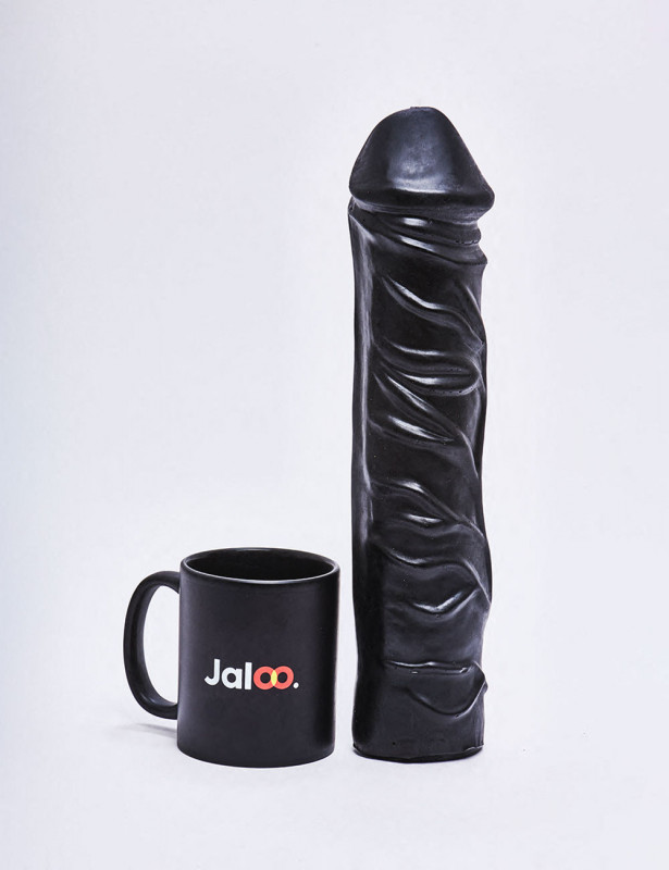 Consolador All Black 31 cm con ranuras Consolador All Black 31 cm con ranuras