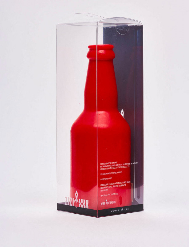 Consolador forma botella rojo