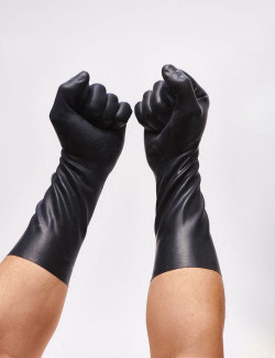 Accesorio Fetiche Guantes Para Fisting Látex Negros