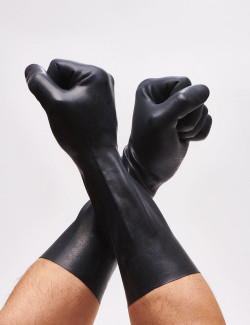 Accesorio Fetiche Guantes Para Fisting Látex Negros