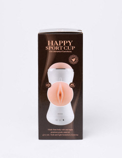 Masturbador Con Vibración Happy Sport - Shequ - Blanco