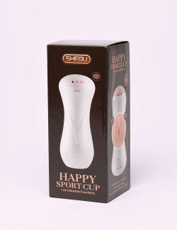 Masturbador Con Vibración Happy Sport - Shequ - Blanco