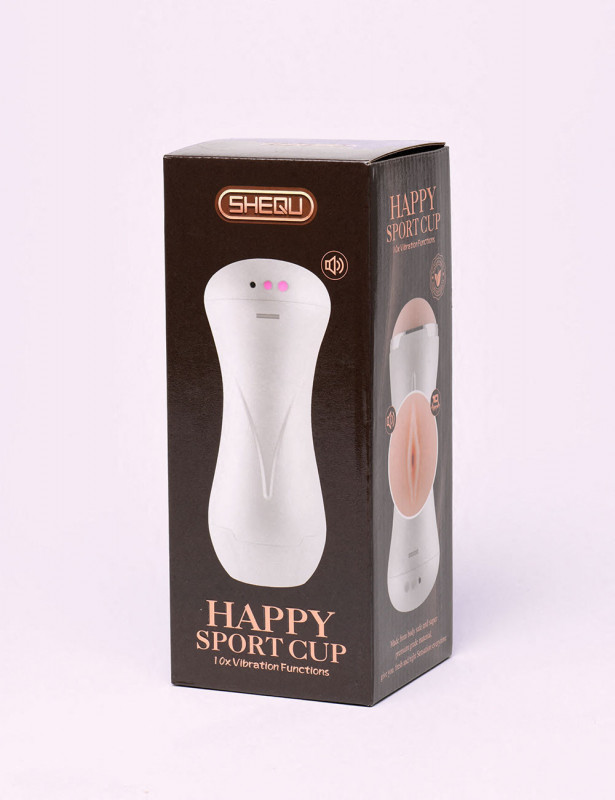 Masturbador Con Vibración Happy Sport - Shequ - Blanco Masturbador Con Vibración Happy Sport - Shequ - Blanco