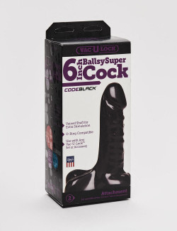 Consolador Realista Ballsy Super Cock – 15 cm – Negro