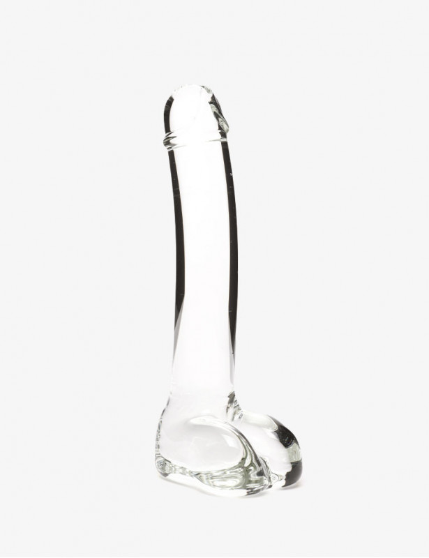 Consolador de Cristal Curvo Realista Punto G - GLÄS