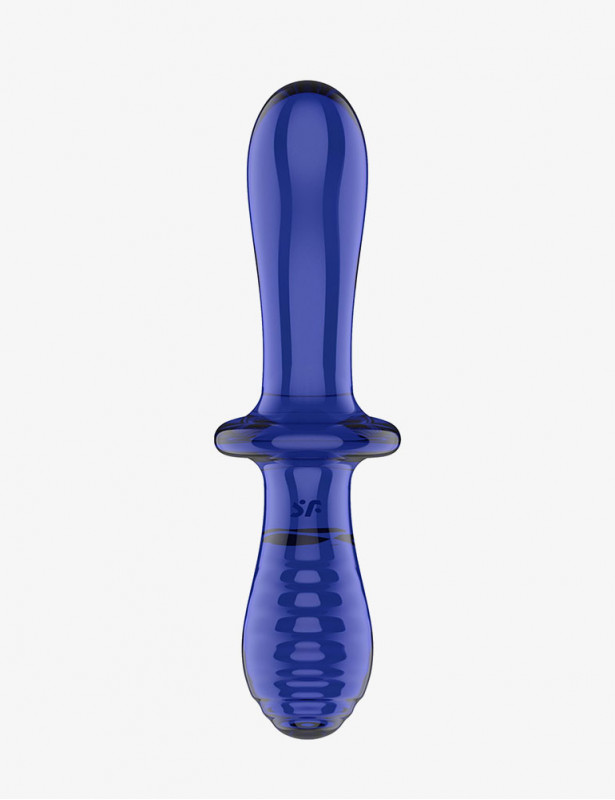 SATISFYER Dildo Doble Crystal Azul 8