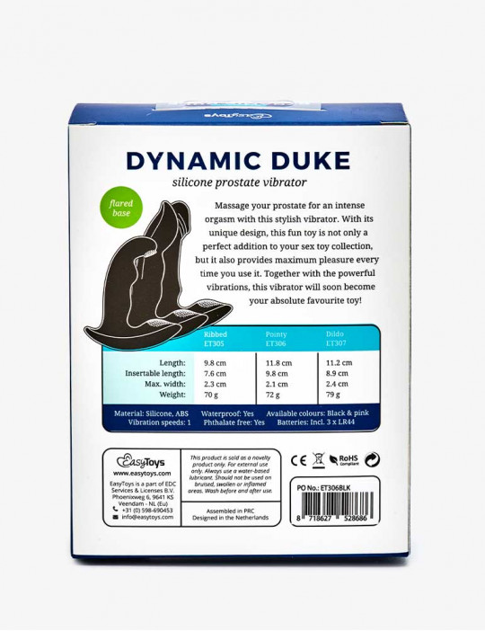 Estimulador De Próstata – Dynamic Duke Ribbed – Negro